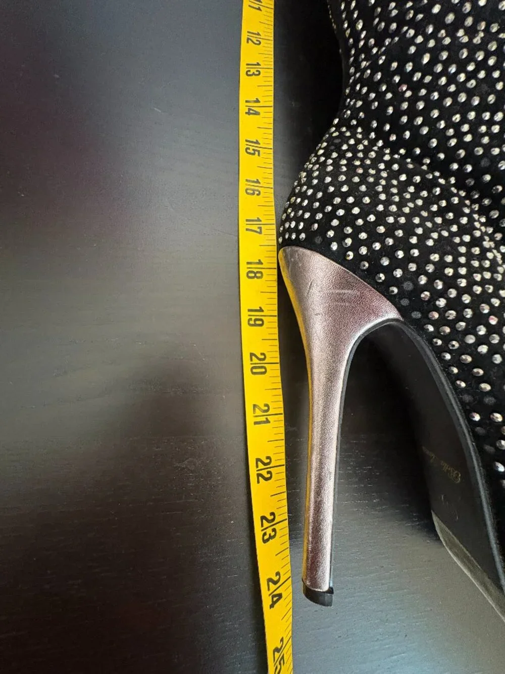 Bella Luna Size 8 Rhinestone Over-the-Knee Platform Stiletto Boots